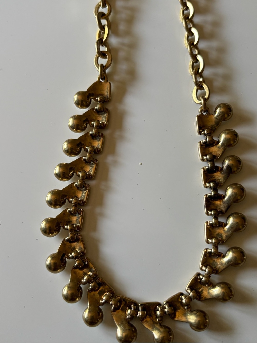 J.Crew Factory Gold & Crystal Statement Necklace Metallic Gold 18” + Extender - Picture 4 of 5